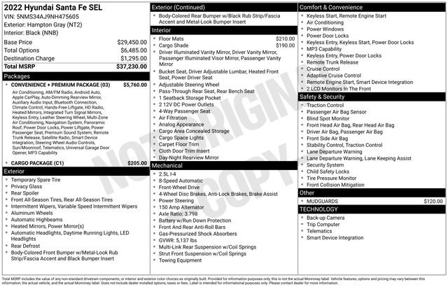 Used 2022 Hyundai Santa Fe SEL w/ Convenience + Premium Package FWD image 5