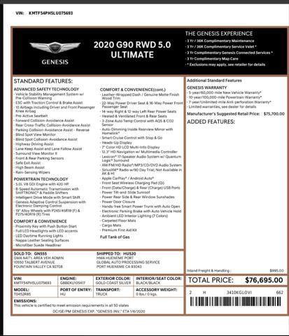 Used 2020 Genesis G90 5.0 Ultimate RWD image 4