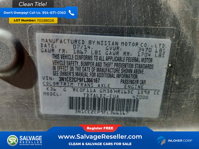 Used 2015 Nissan Versa Note SV FWD image 16
