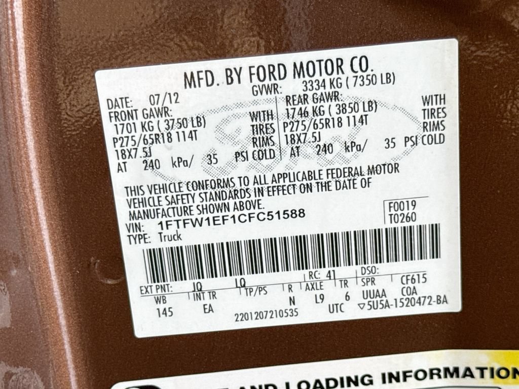 Used 2012 Ford F150 Lariat w/ Lariat Plus Pkg AWD/4WD image 33