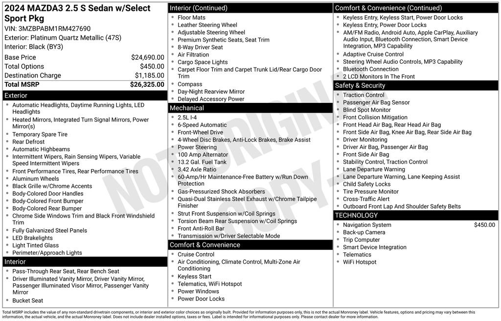 Used 2024 MAZDA MAZDA3 s FWD image 32