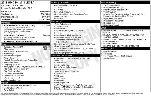 Used 2018 GMC Terrain SLE w/ Driver Convenience Package image 4