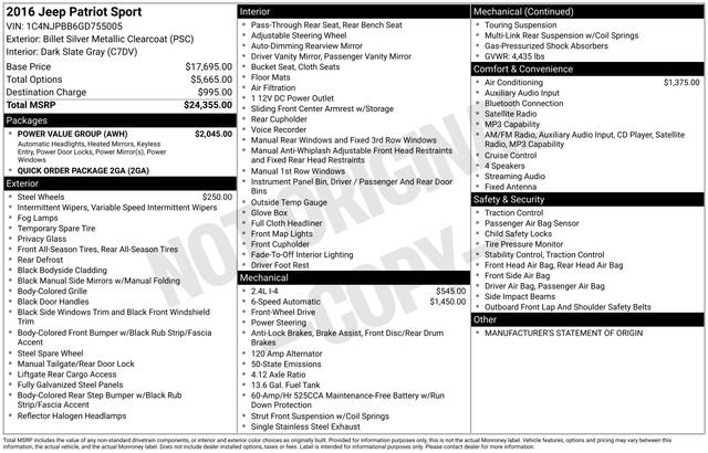 Used 2016 Jeep Patriot Sport w/ Power Value Group image 13