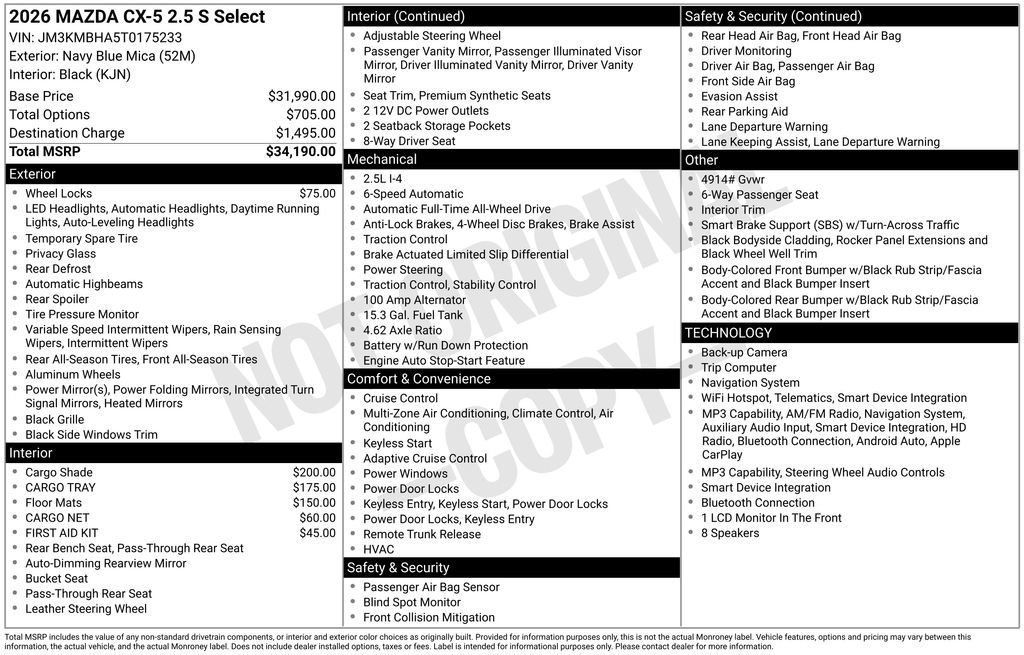 New 2026 MAZDA CX-5 Select AWD/4WD image 32