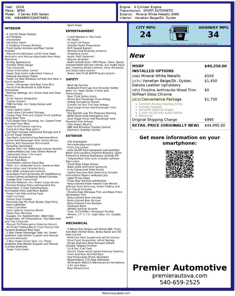 Used 2018 BMW 330i 330I w/ Convenience Package image 2