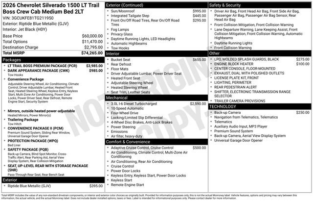 New 2026 Chevrolet Silverado 1500 LT Trail Boss w/ LT Trail Boss Premium Package image 18