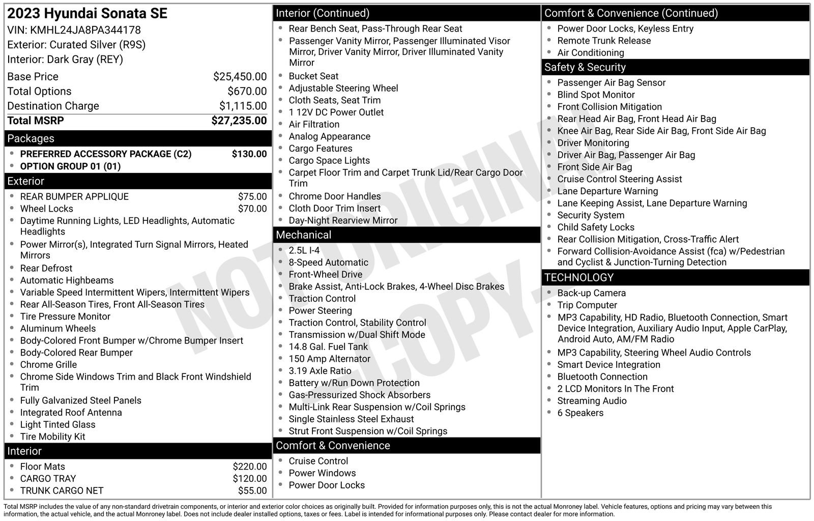 Certified 2023 Hyundai Sonata SE w/ Preferred Accessory Package image 28