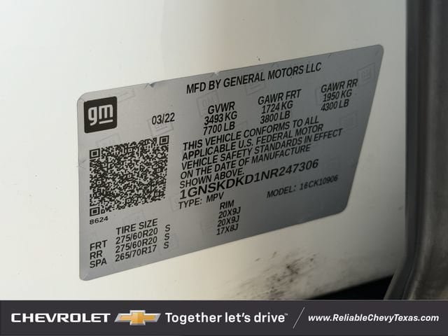 Used 2022 Chevrolet Suburban Z71 AWD/4WD image 10