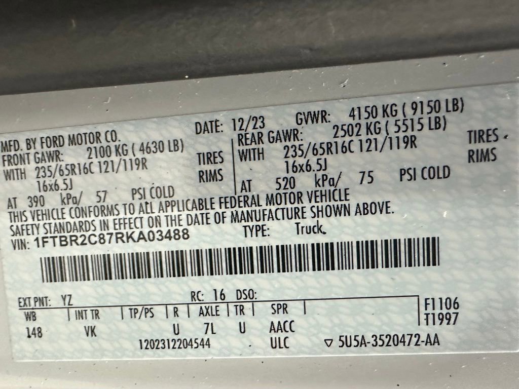 Used 2024 Ford Transit 250 148 Medium Roof Extended AWD w/ Load Area Protection Package image 11