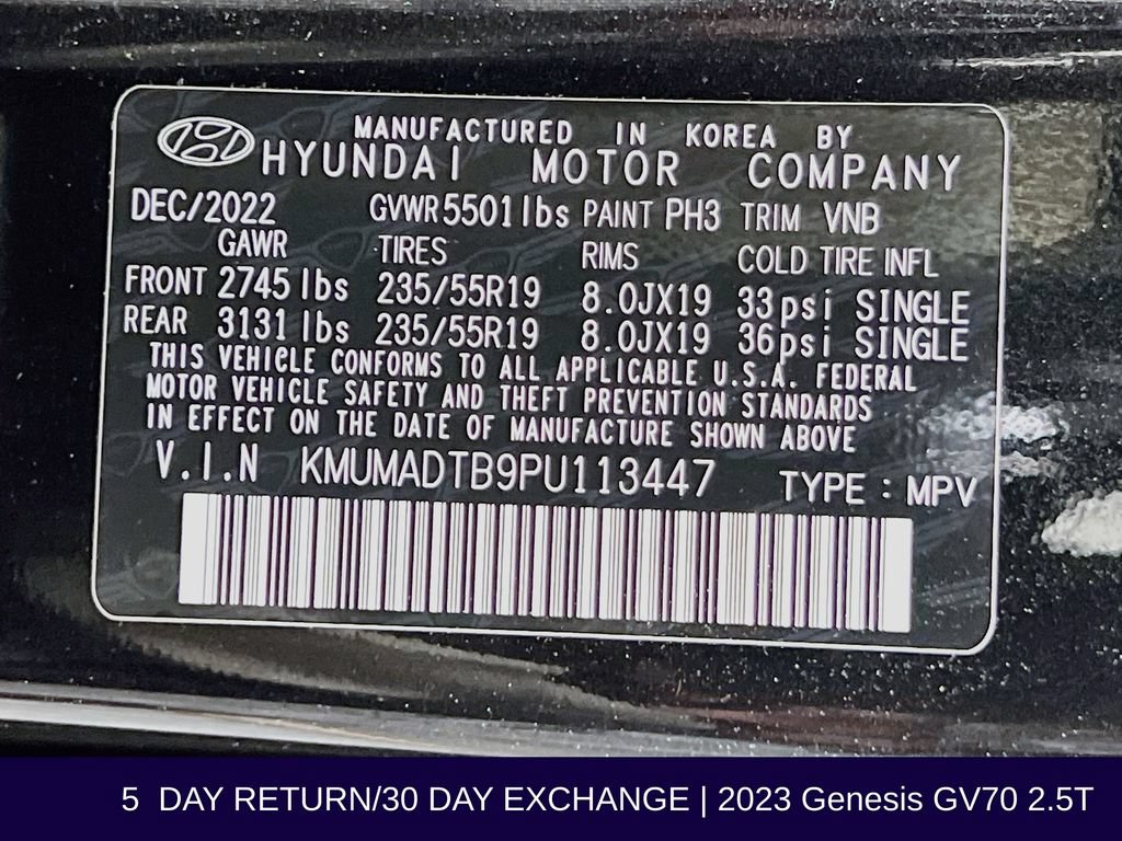 Used 2023 Genesis GV70 2.5T w/ Select Package AWD/4WD image 38
