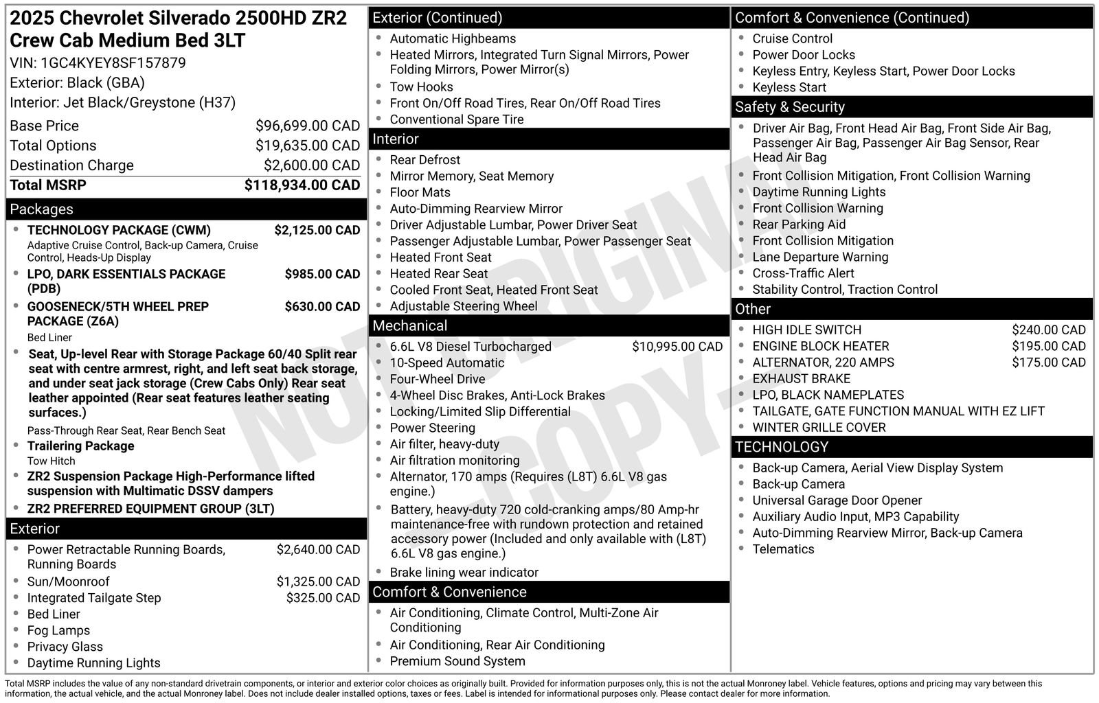 Used 2025 Chevrolet Silverado 2500 ZR2 w/ Technology Package AWD/4WD image 35