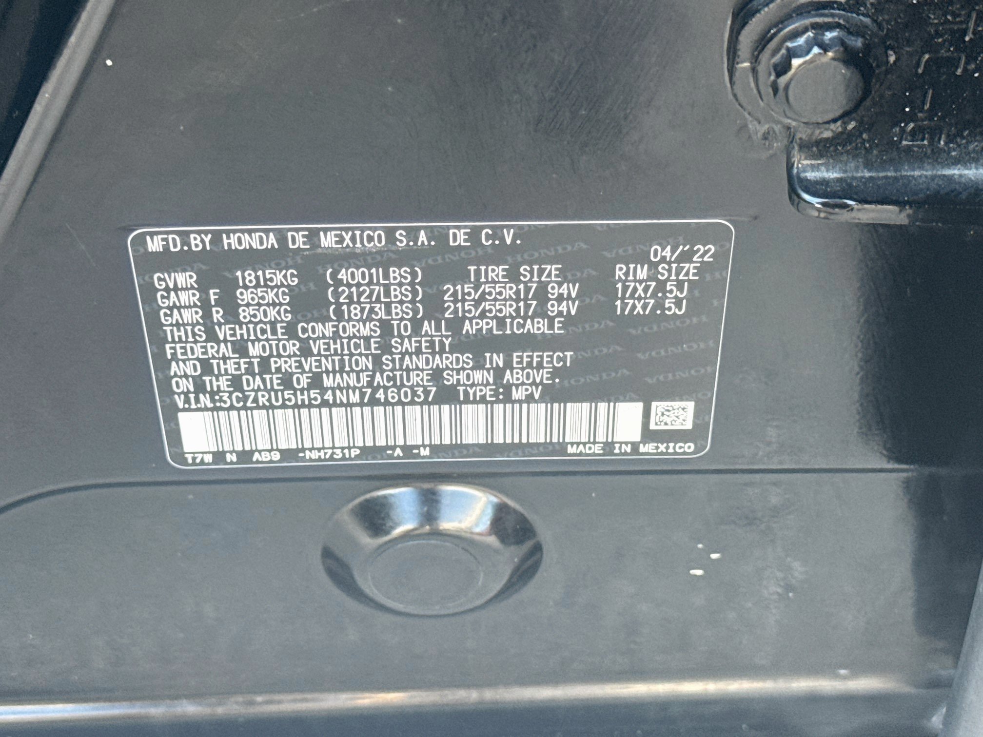 Certified 2022 Honda HR-V EX image 36