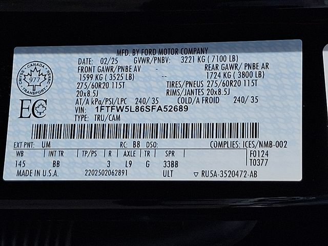 Used 2025 Ford F150 Lariat w/ Bed Utility Package AWD/4WD image 31