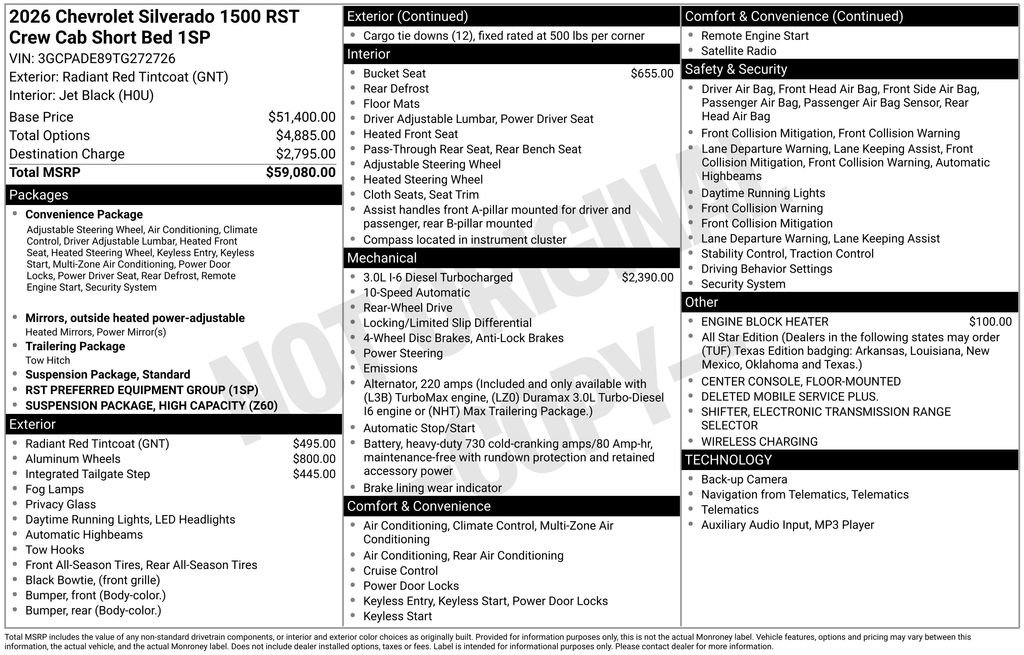 New 2026 Chevrolet Silverado 1500 RST RWD image 6