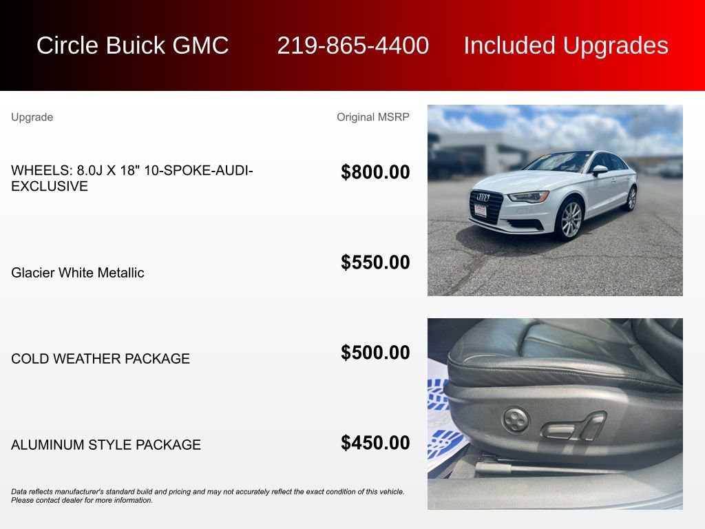 Used 2015 Audi A3 2.0T Premium w/ Cold Weather Package AWD/4WD image 3
