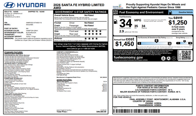 Used 2026 Hyundai Santa Fe Limited AWD/4WD image 31