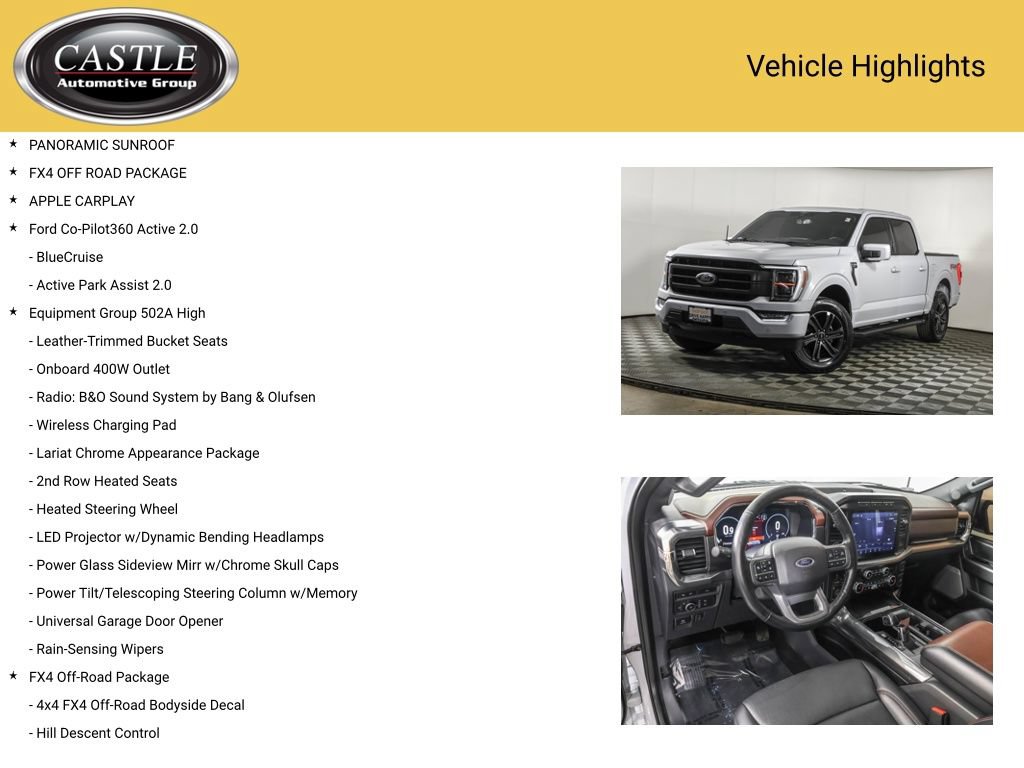 Used 2022 Ford F150 Lariat w/ Equipment Group 502A High AWD/4WD image 3