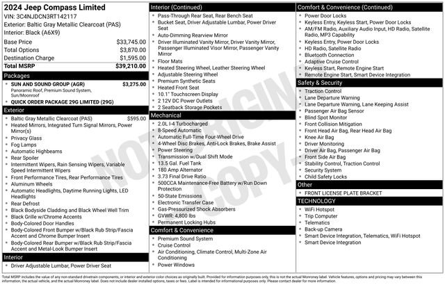 Used 2024 Jeep Compass Limited w/ Sun and Sound Group image 10