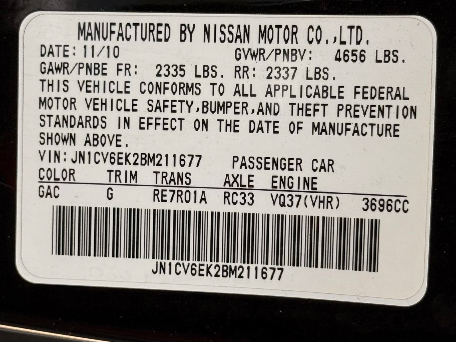Used 2011 INFINITI G37 IPL RWD image 40
