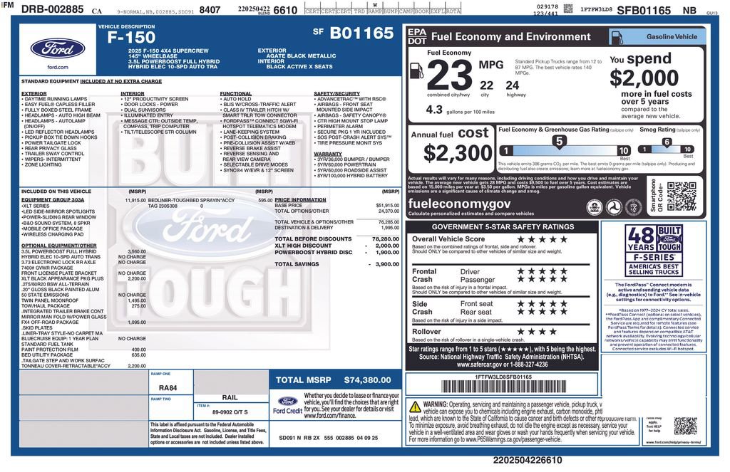 Used 2025 Ford F150 XLT w/ Equipment Group 303A High AWD/4WD image 3