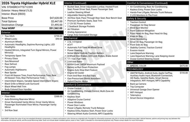 New 2026 Toyota Highlander XLE image 9