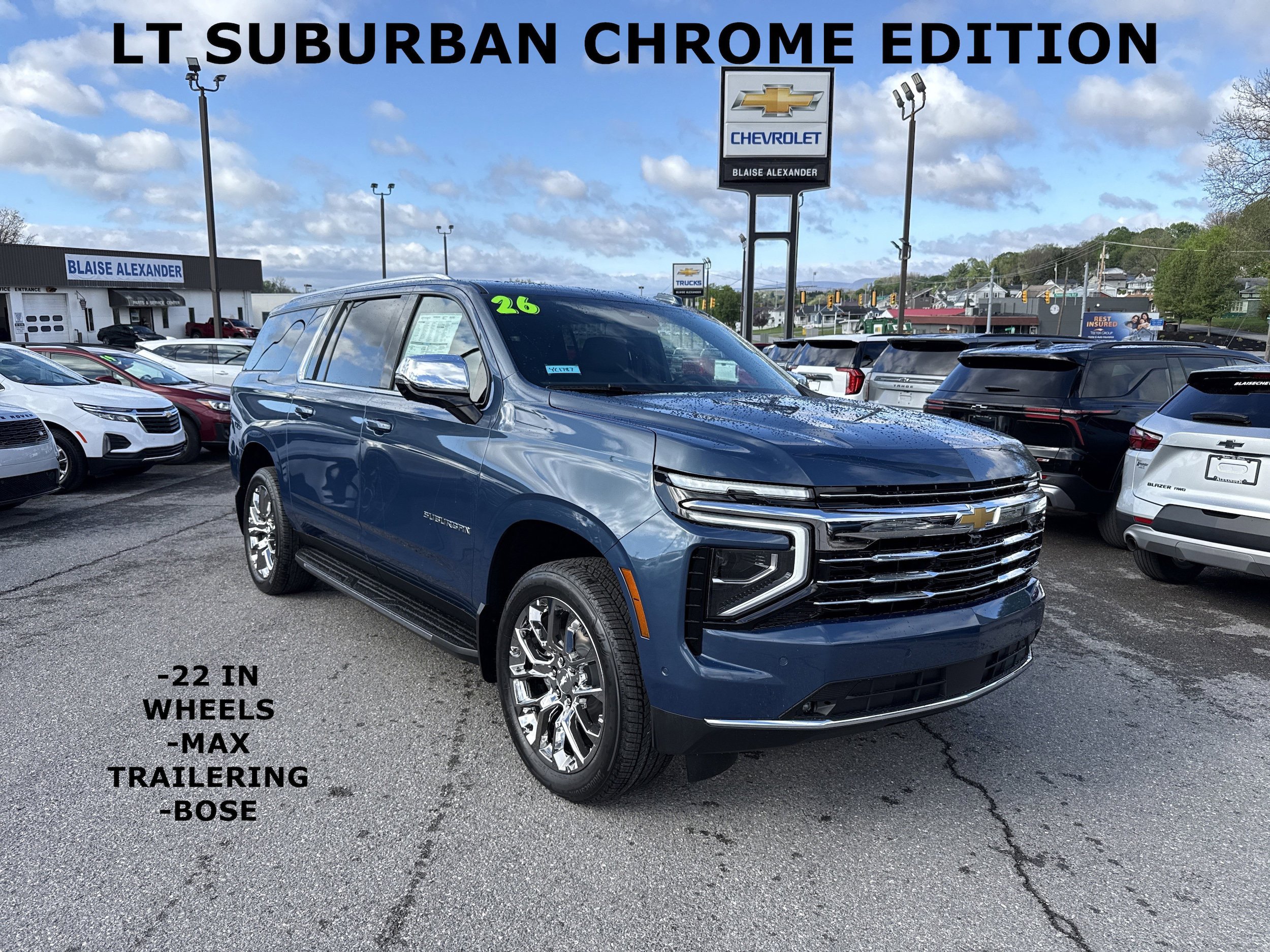 New 2026 Chevrolet Suburban LT w/ LPO, Chrome Package