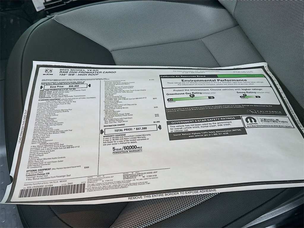 New 2025 RAM ProMaster 2500 w/ Premium Convenience Group image 21