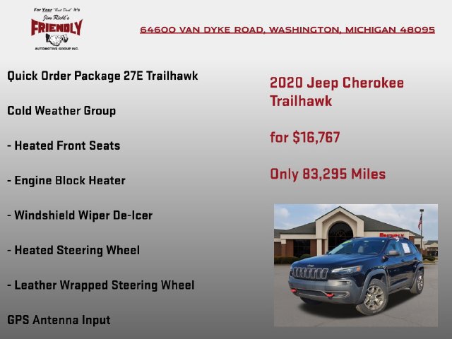 Used 2020 Jeep Cherokee Trailhawk w/ Cold Weather Group AWD/4WD image 5