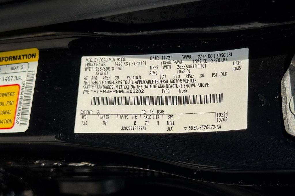 Certified 2021 Ford Ranger Lariat w/ Equipment Group 501A High AWD/4WD image 25