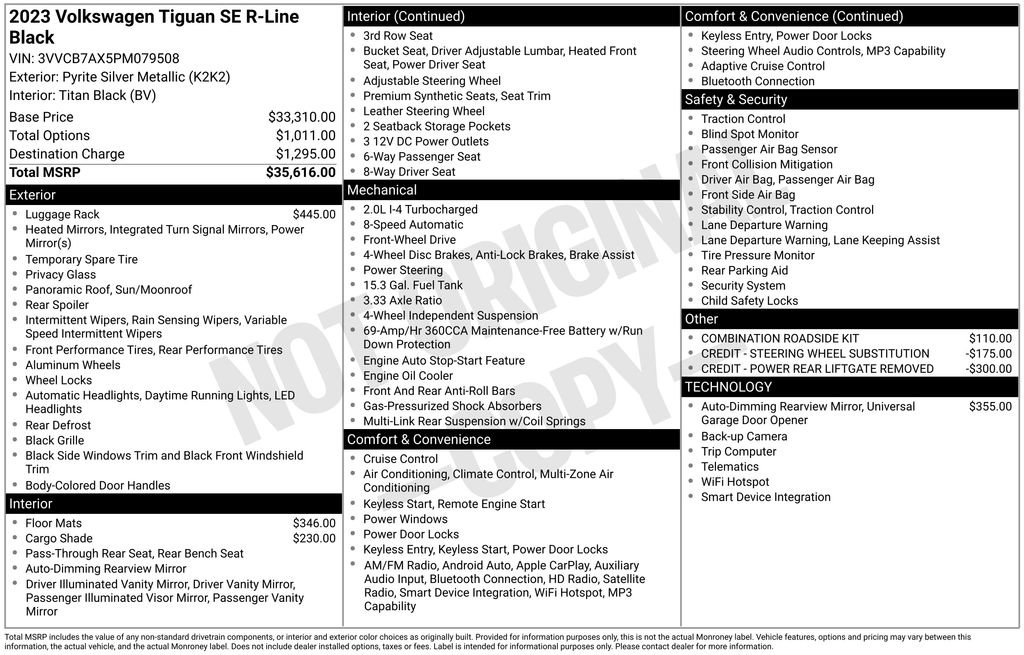 Certified 2023 Volkswagen Tiguan SE R-Line FWD image 36