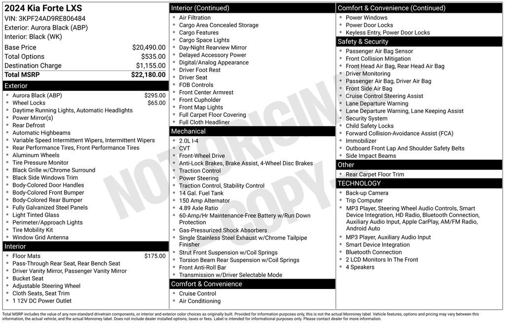 Used 2024 Kia Forte LXS FWD image 16