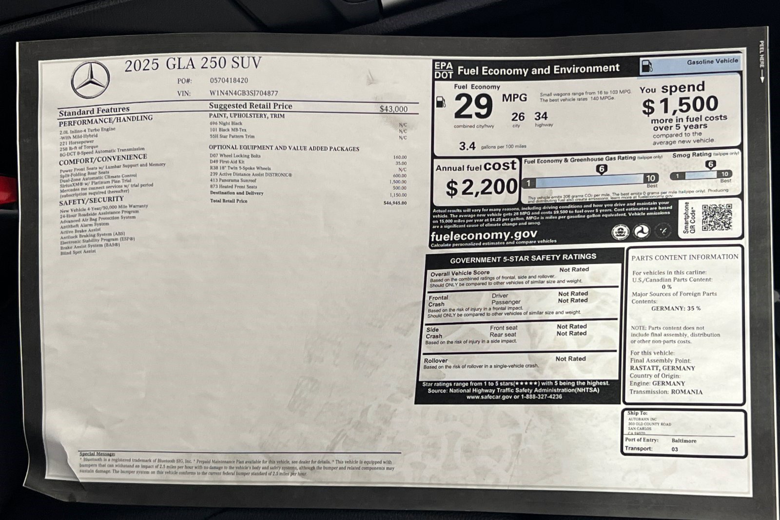 Certified 2025 Mercedes-Benz GLA 250 image 48