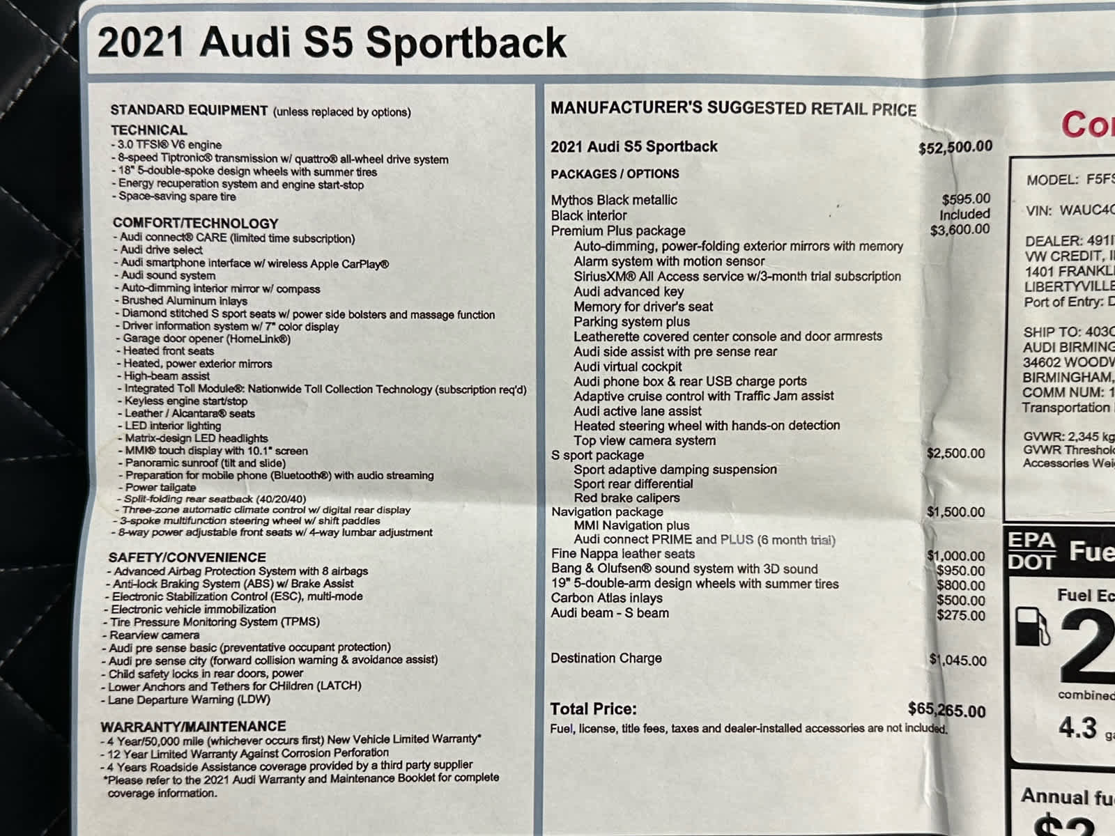 Used 2021 Audi S5 Premium Plus w/ Premium Plus Package image 41