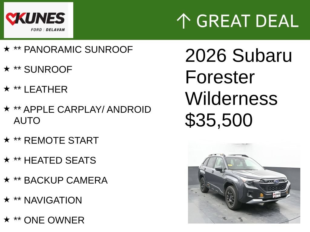 Used 2026 Subaru Forester Wilderness w/ Wilderness Package AWD/4WD video 2