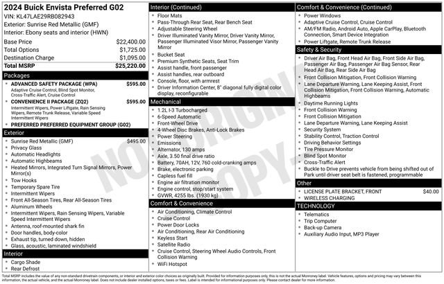 Used 2024 Buick Envista Preferred w/ Convenience II Package image 37