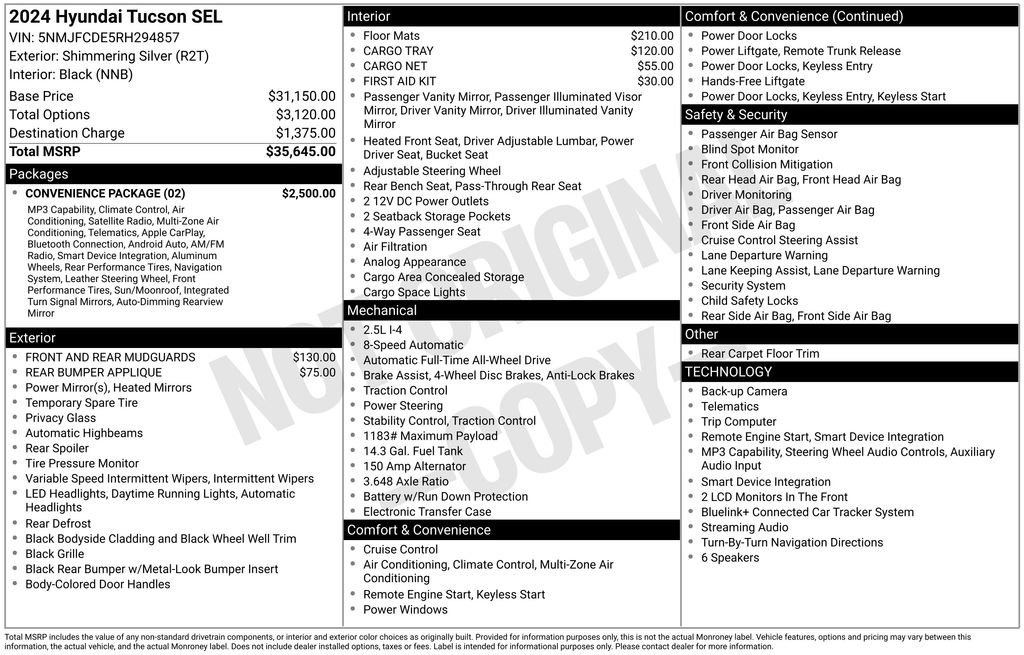 Certified 2024 Hyundai Tucson SEL w/ Convenience Package AWD/4WD image 30