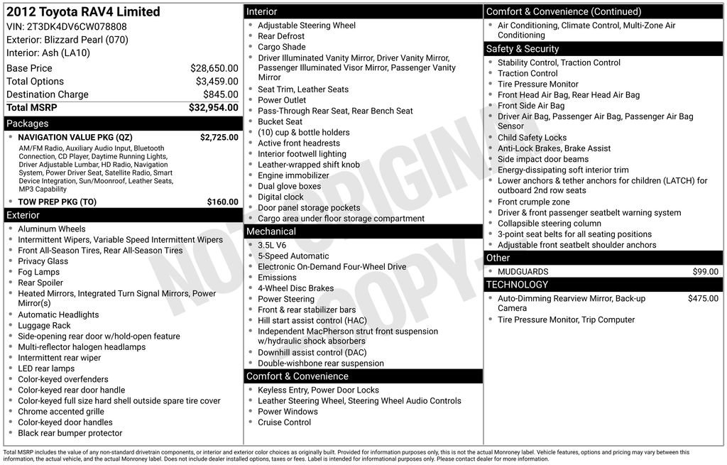 Used 2012 Toyota RAV4 Limited w/ Navigation Value Pkg AWD/4WD image 10