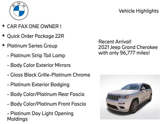 Used 2021 Jeep Grand Cherokee Summit w/ Platinum Series Group AWD/4WD image 4