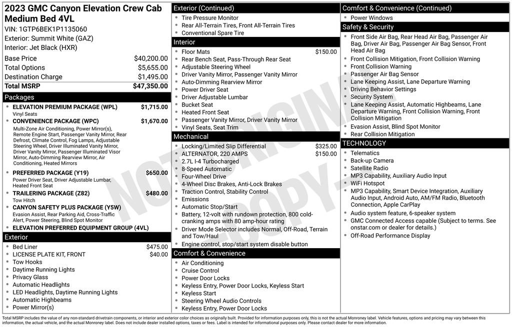 Used 2023 GMC Canyon Elevation w/ Elevation Premium Package AWD/4WD image 9