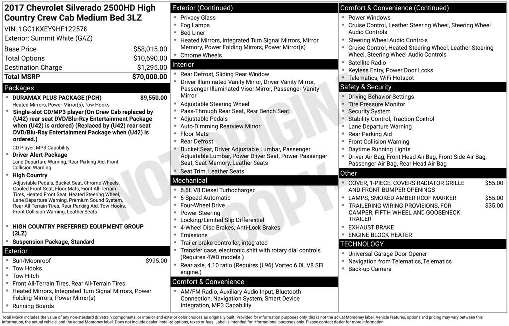 Used 2017 Chevrolet Silverado 2500 High Country w/ Duramax Plus Package AWD/4WD image 6