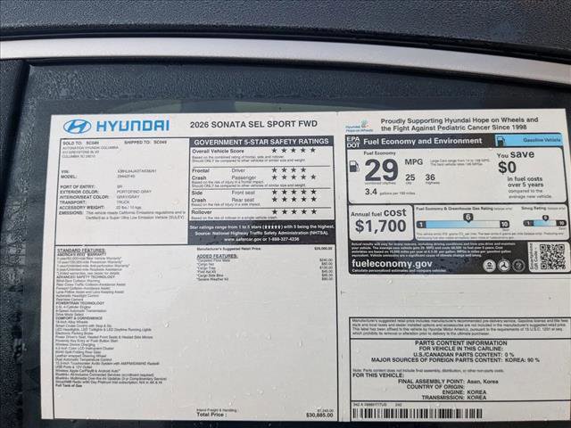 New 2026 Hyundai Sonata SEL image 24