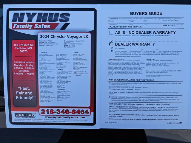 Used 2024 Chrysler Voyager LX FWD image 53