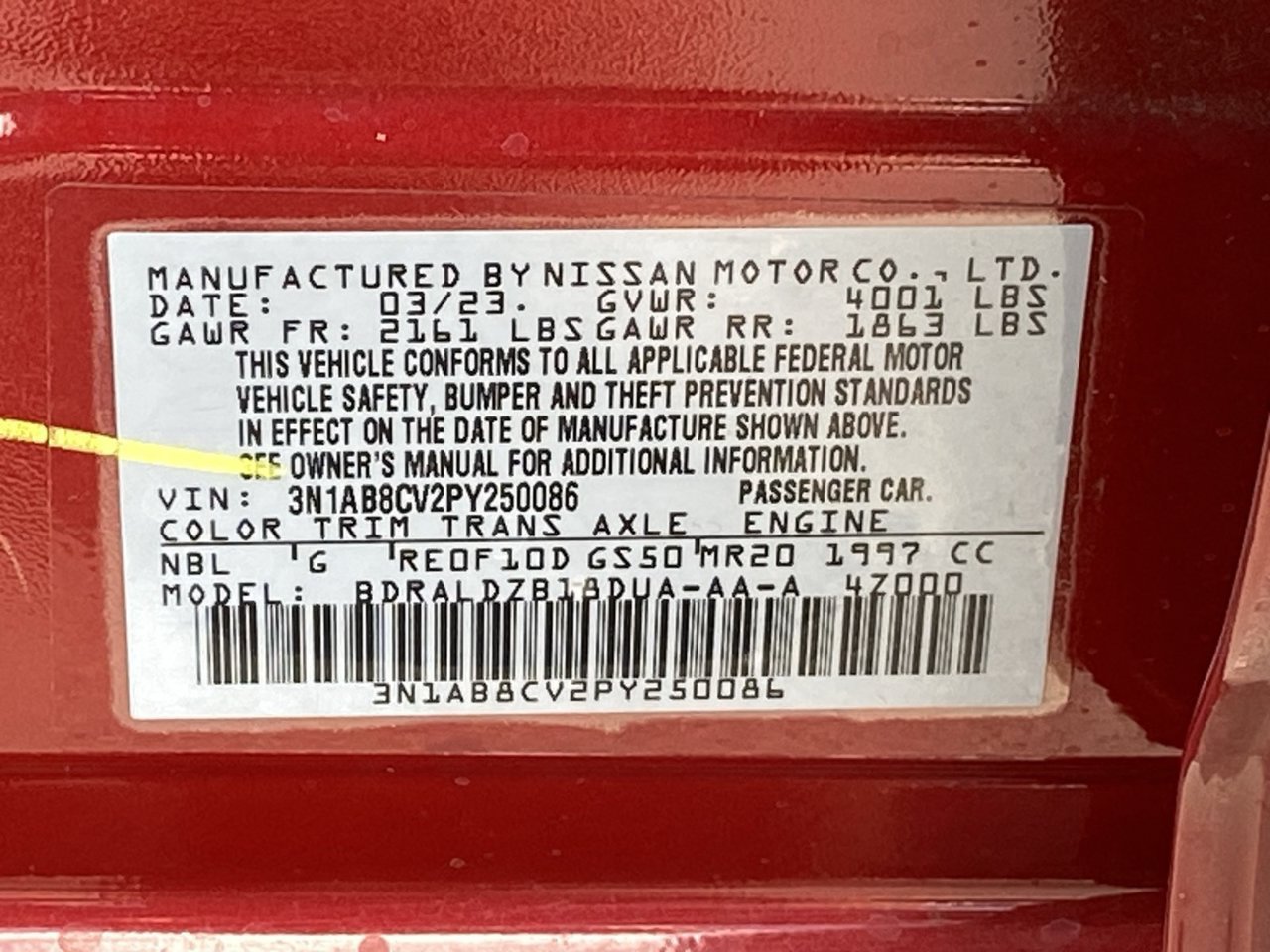 Certified 2023 Nissan Sentra SV FWD image 35