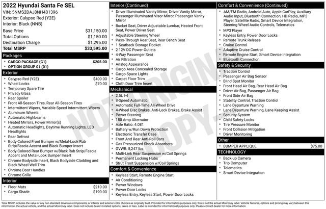 Used 2022 Hyundai Santa Fe SEL w/ Cargo Package image 65