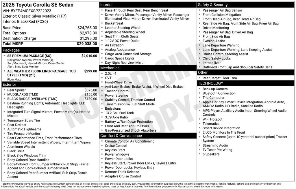 Used 2025 Toyota Corolla SE w/ SE Premium Package FWD image 30