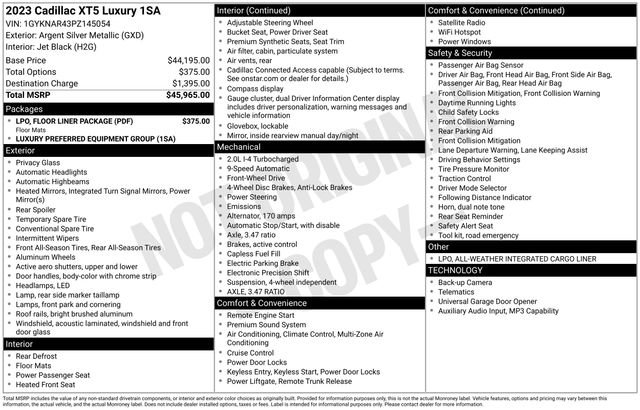 Used 2023 Cadillac XT5 Luxury w/ LPO, Floor Liner Package image 7