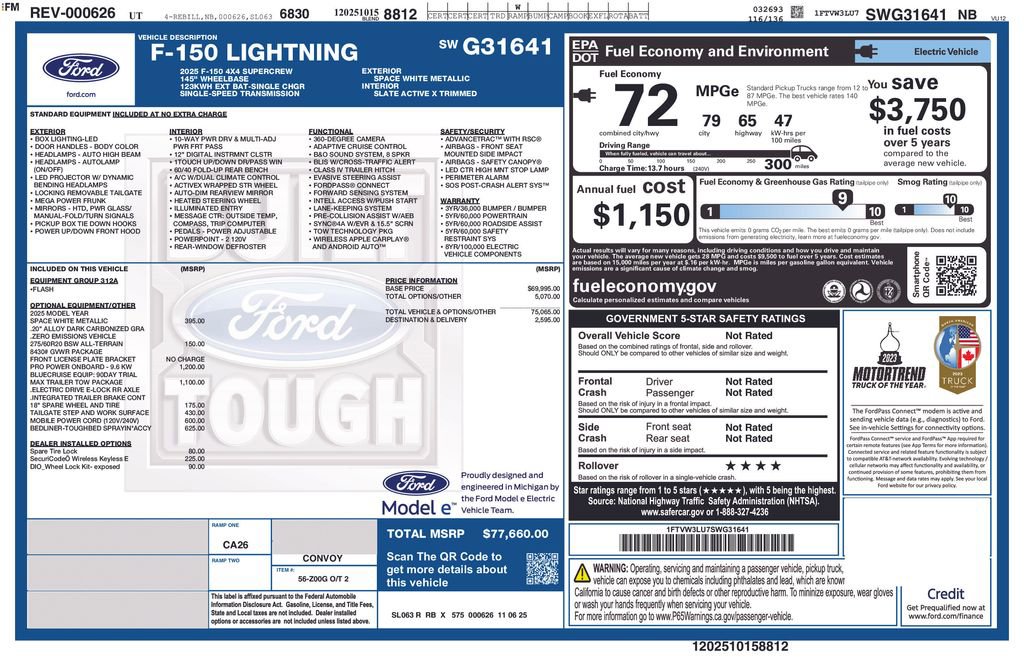 New 2025 Ford F150 Lightning Flash AWD/4WD image 2
