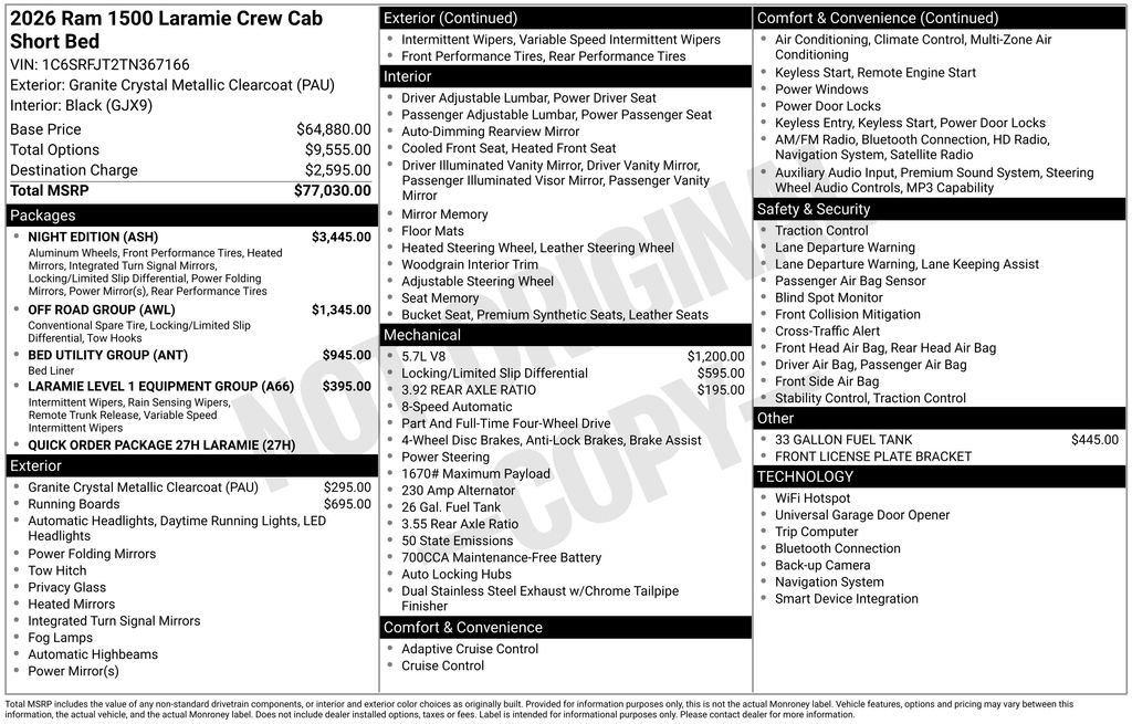 New 2026 RAM 1500 Laramie w/ Night Edition image 1