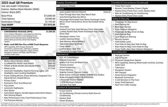 Certified 2023 Audi Q8 Premium w/ Convenience Package AWD/4WD image 42
