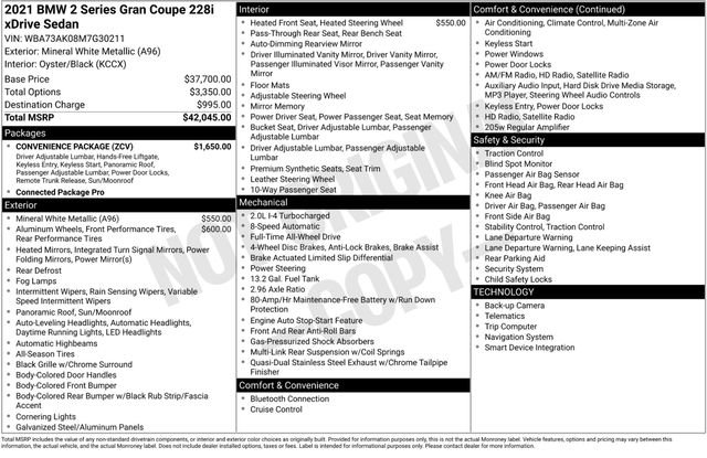 Used 2021 BMW 228i xDrive Gran Coupe 228i xDrive w/ Convenience Package image 5